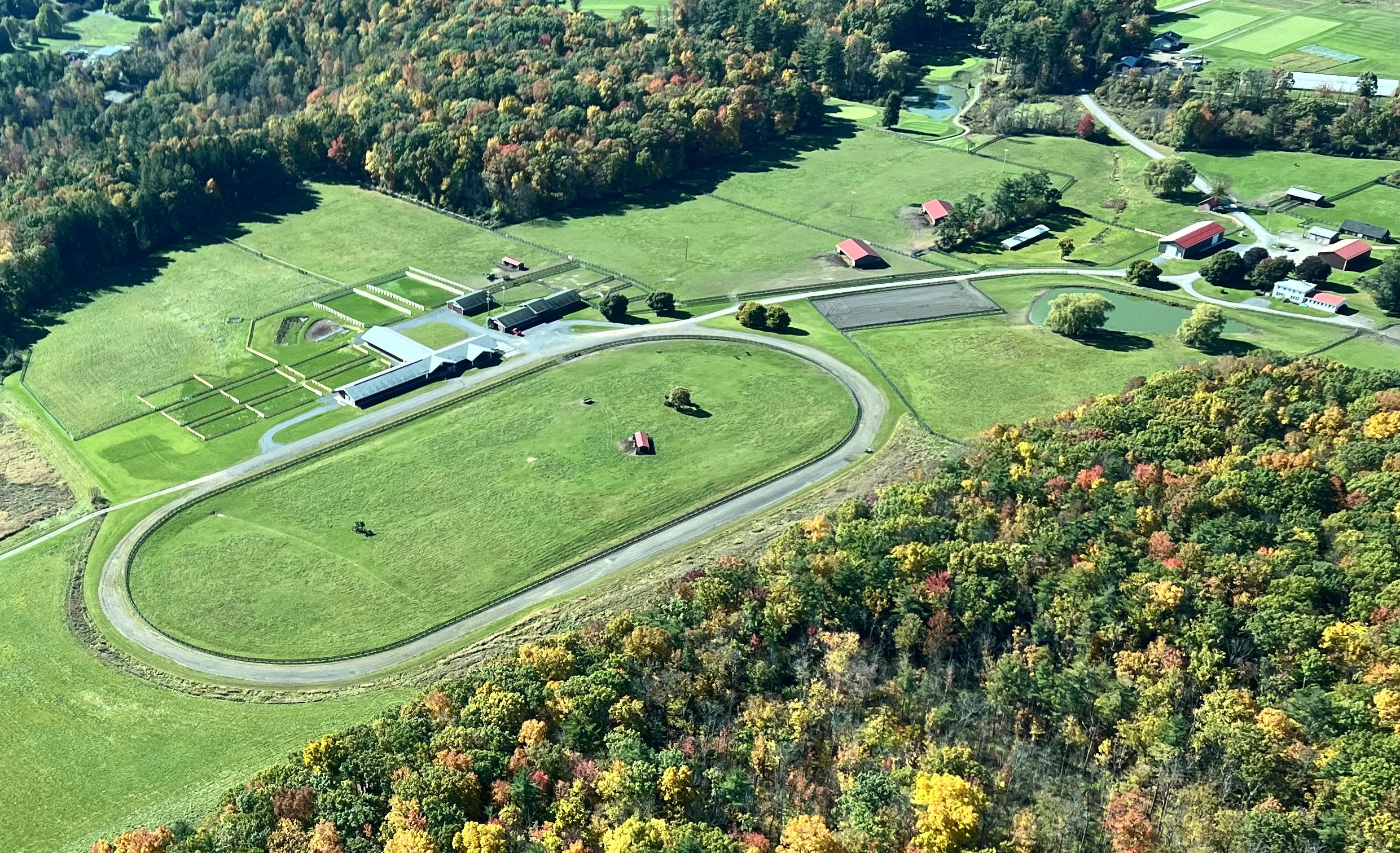 Aerial view of the Equine park